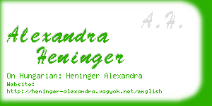 alexandra heninger business card